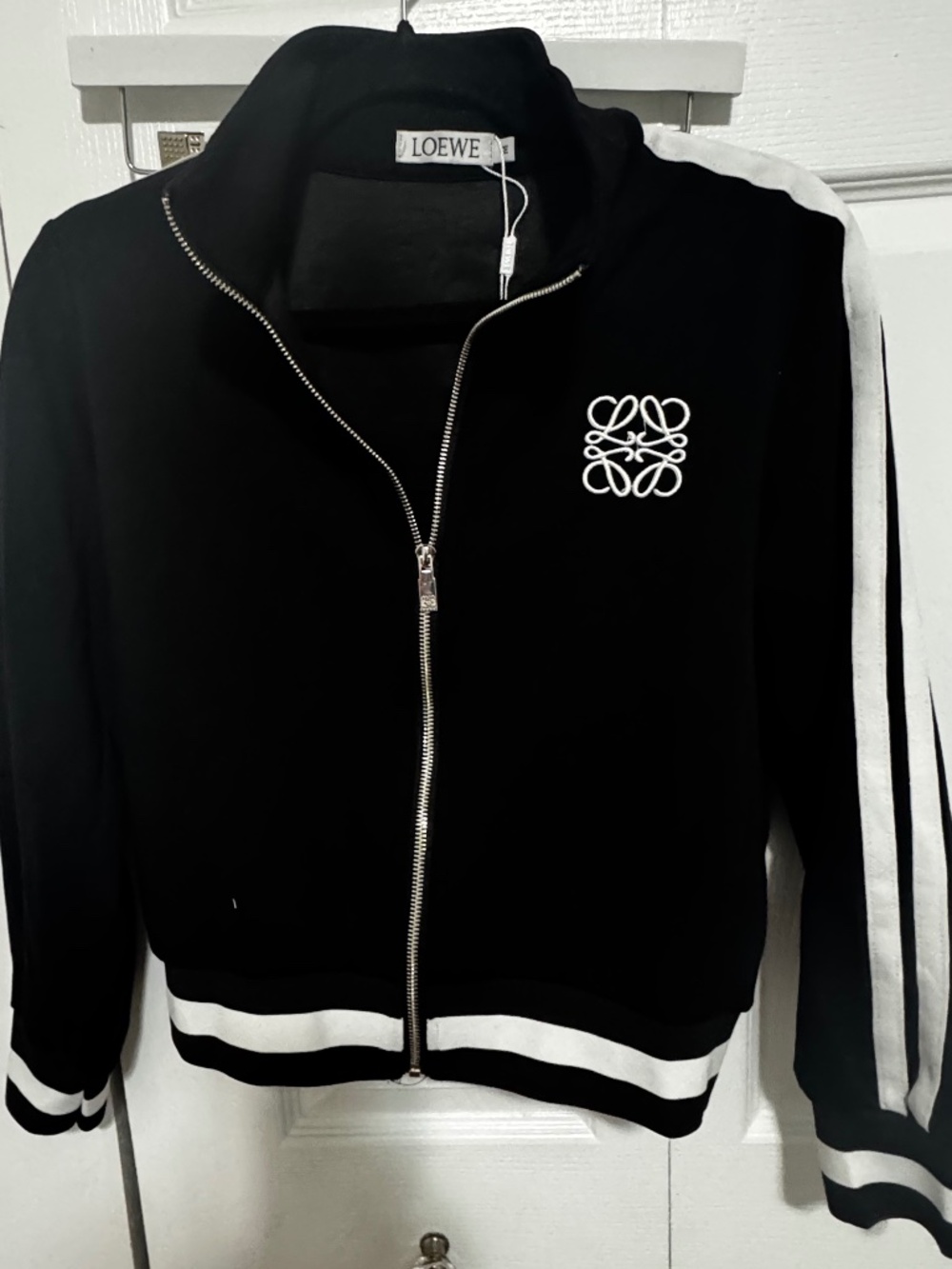 Black & White LOEWE Logo Zip-Up Track Jacket